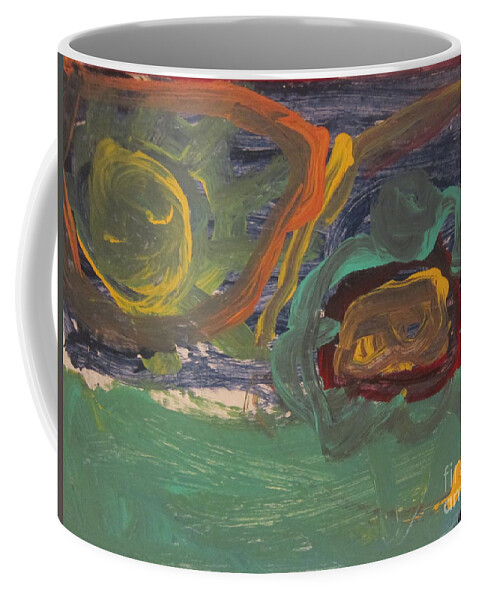 Art Coffee Mug featuring the mixed media Untitled 158 Original Painting by Iyanuoluwa Adeshina