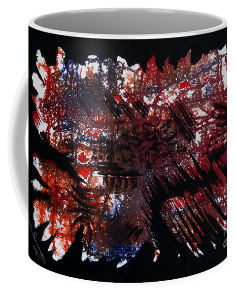 Art Coffee Mug featuring the mixed media Red Kiss by Tamal Sen Sharma
