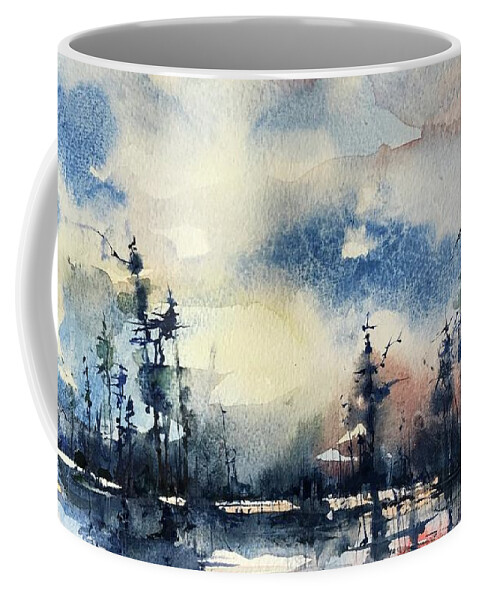 Cypress Coffee Mug featuring the painting Untitled by Robin Miller-Bookhout