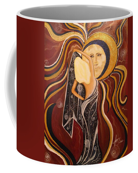  Coffee Mug featuring the painting Unveiling The Goddess by Tracy McDurmon