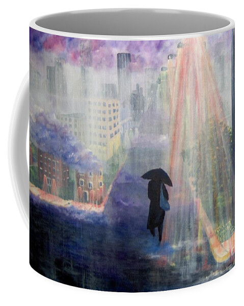 City Coffee Mug featuring the painting Urban Life by Saundra Johnson