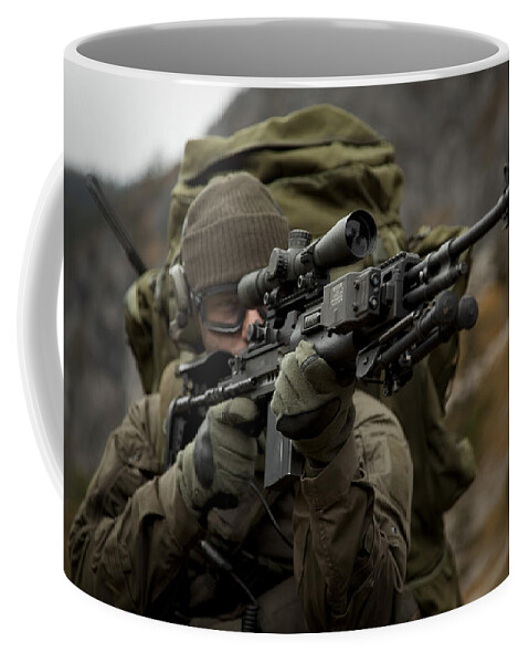 Special Operations Forces Coffee Mug featuring the photograph U.s. Special Forces Soldier Armed by Tom Weber