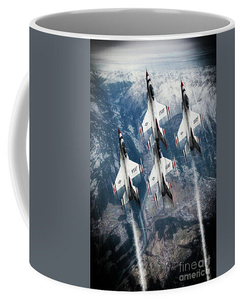 Thunderbirds Coffee Mug featuring the digital art USAF Thunderbirds by Airpower Art