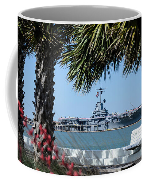 Uss Lexington Coffee Mug featuring the photograph USS Lexington - Corpus Christi Texas by Debra Martz