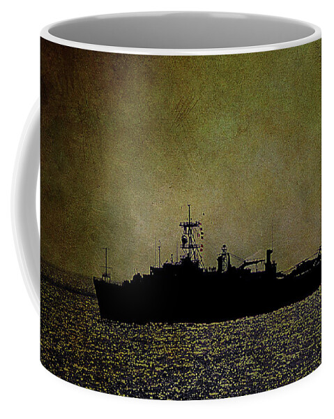 Navy Coffee Mug featuring the photograph USS Ponce LPD-15 by Reynaldo Williams