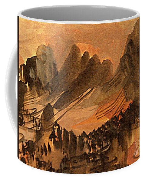 Abstract Landscape Painting Coffee Mug featuring the painting Utah Sunset by Nancy Kane Chapman