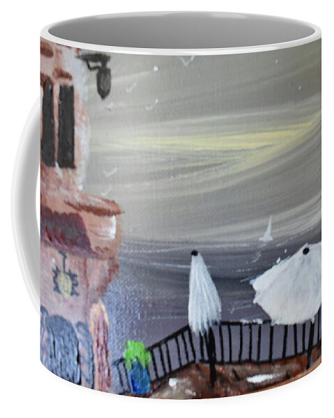 The Sea Coffee Mug featuring the painting Vacation Time by Susan Voidets