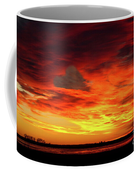 Hearts Coffee Mug featuring the photograph Valentines Day Sunrise Love in the Clouds Nature Image by James BO Insogna
