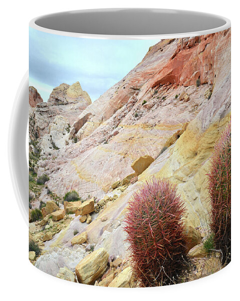 Valley Of Fire State Park Coffee Mug featuring the photograph Valley of Fire Barrel Cactus by Ray Mathis