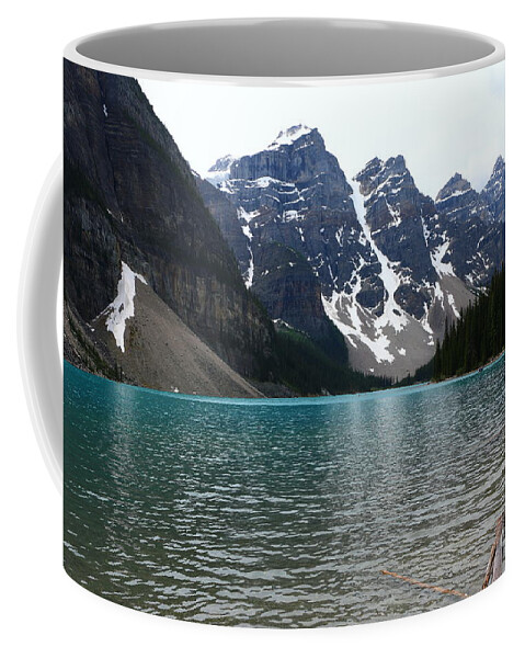 Canada Coffee Mug featuring the photograph Valley Of The Ten Peaks And Moraine Lake by Christiane Schulze Art And Photography