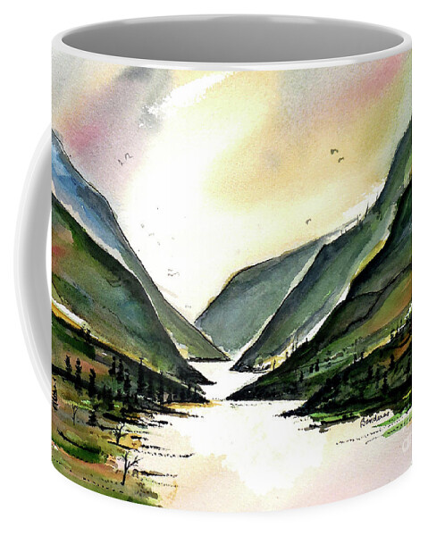 Valley Coffee Mug featuring the painting Valley Of Water by Terry Banderas