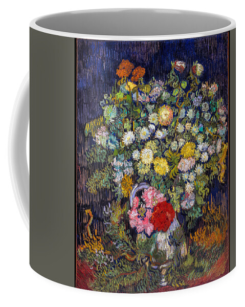 Bouquet Of Flowers In A Vase Coffee Mug featuring the photograph van Gogh's Vase     by S Paul Sahm