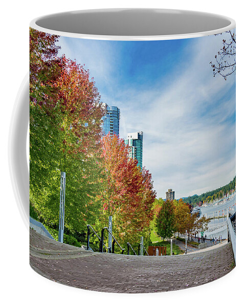 Fall Coffee Mug featuring the photograph Vancouver - Fall at Coal harbour by David Lee