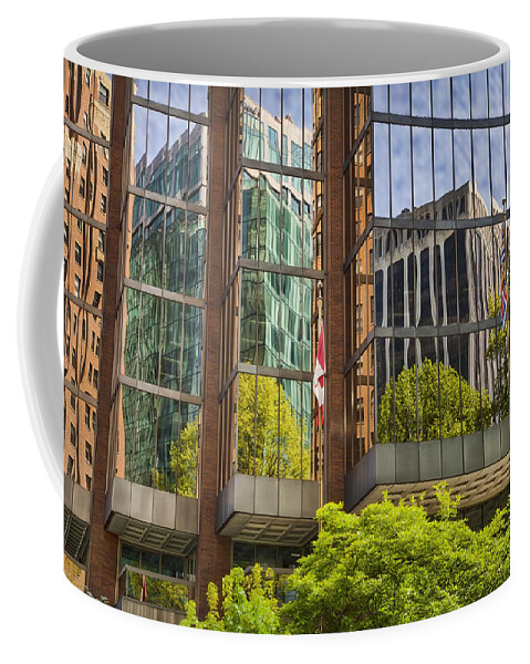 Vancouver Coffee Mug featuring the photograph Vancouver Reflections by Theresa Tahara