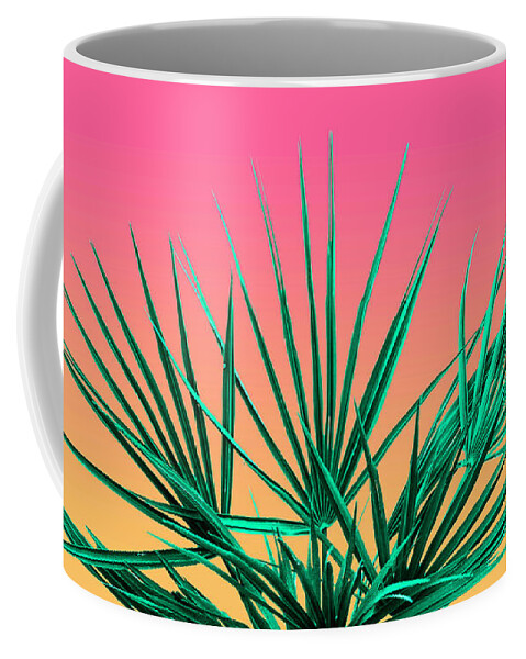 Palm Tree Coffee Mug featuring the photograph Vaporwave Palm Life - Miami Sunset by Jennifer Walsh
