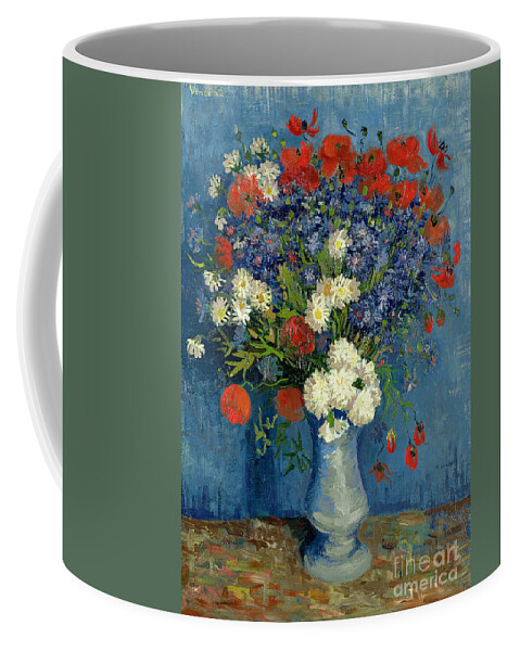 Still Coffee Mug featuring the painting Vase with Cornflowers and Poppies by Vincent Van Gogh