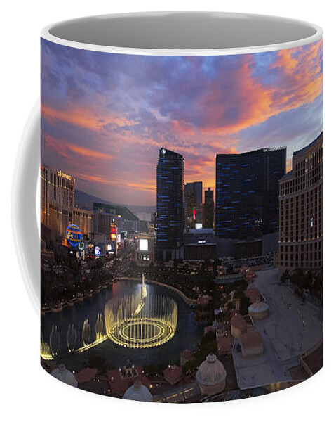 Vegas By Night Coffee Mug featuring the photograph Vegas by Night by Chad Dutson