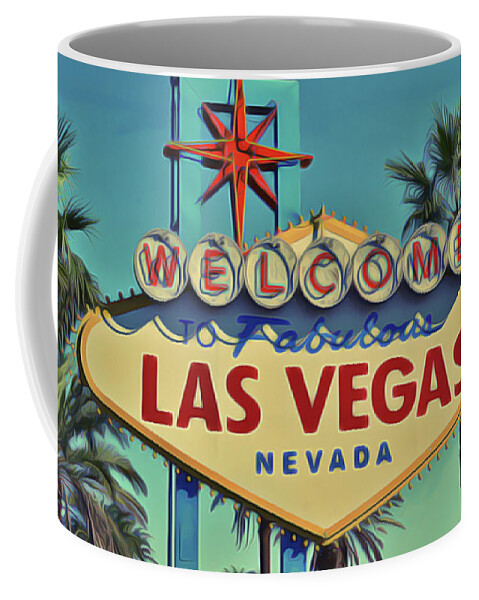 Vegas Coffee Mug featuring the painting Vegas by Harry Warrick