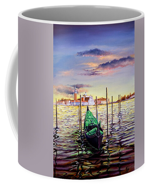 Venice Coffee Mug featuring the painting Venetian Lights 3 by Michelangelo Rossi