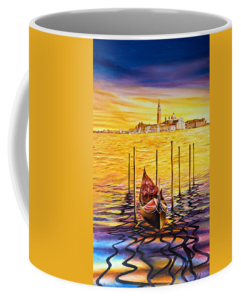 Venice Coffee Mug featuring the painting Venetian Lights 5 by Michelangelo Rossi