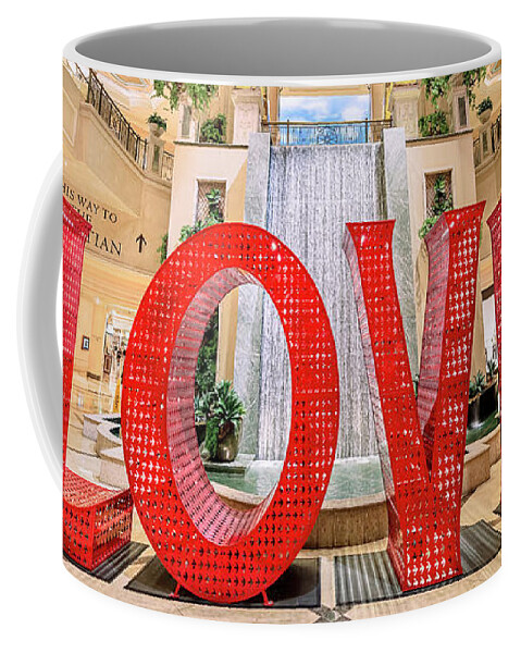 Venetian Coffee Mug featuring the photograph Venetian Palazzo Love Sculpture 2 to 1 Ratio by Aloha Art