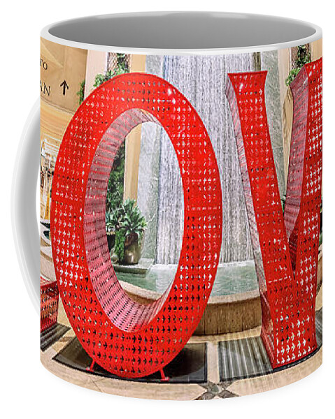 Venetian Coffee Mug featuring the photograph Venetian Palazzo Love Sculpture 3 to 1 Ratio by Aloha Art