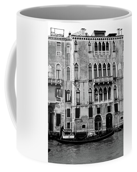 Venice Coffee Mug featuring the photograph Venice in Black and White by Rebekah Zivicki