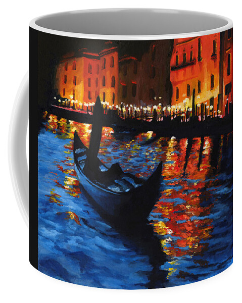 Landscape Coffee Mug featuring the painting Venice Lights by Vic Ritchey