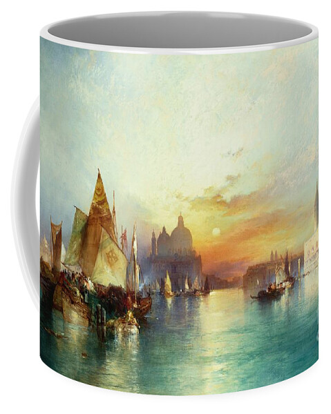 Venetian Scene Coffee Mug featuring the painting Venice, 1897 by Thomas Moran
