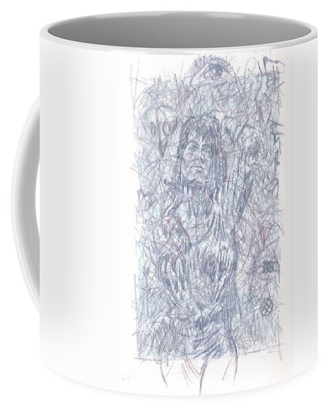 Abstract Coffee Mug featuring the digital art Ver or Margo's Pillar  by Wayne Monninger