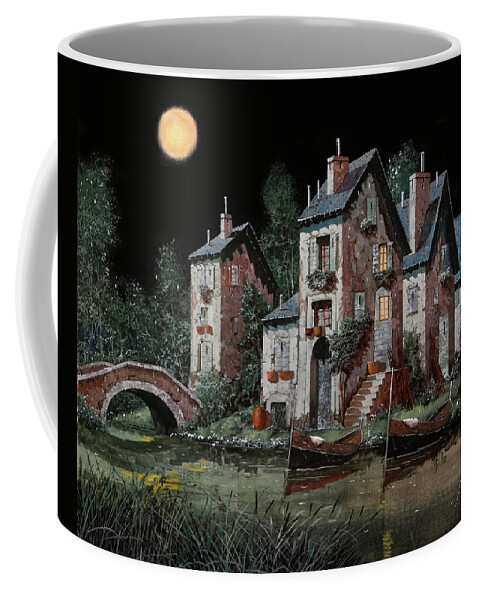 Night Coffee Mug featuring the painting Verde Notturno by Guido Borelli