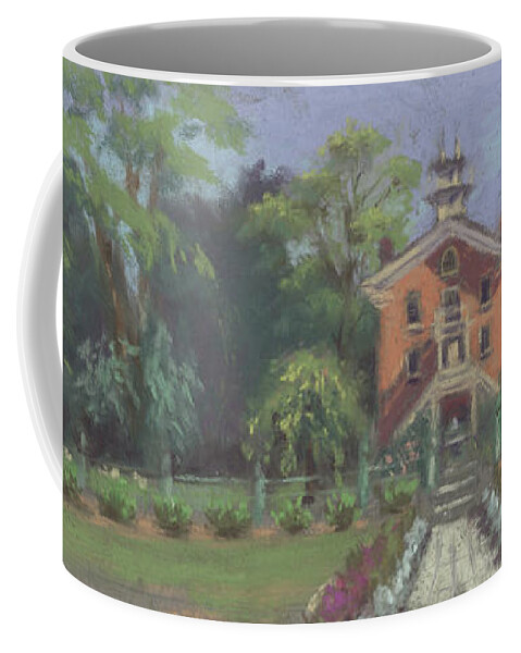 Plein Air Painting Of The Vermilion Institute In Hayesville Coffee Mug featuring the painting Vermilion Institute - Hayesville Ohio by Terri Meyer