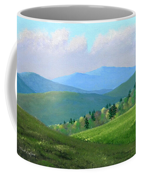 Spring Coffee Mug featuring the painting Vermont Pastures by Frank Wilson