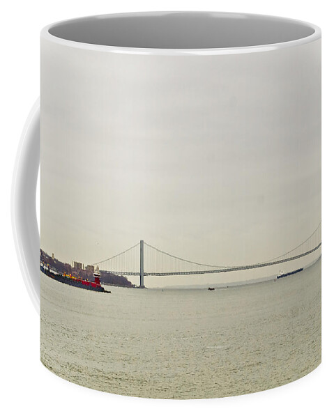 Verrazano Coffee Mug featuring the photograph Verrazano Bridge. by Elena Perelman