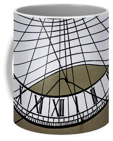 Sundial Coffee Mug featuring the photograph Vertical Sundial - Vertikale Sonnenuhr by Eva-Maria Di Bella