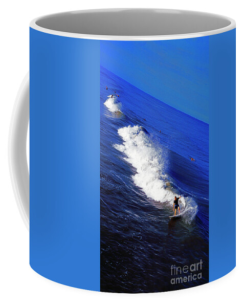  Surfer Coffee Mug featuring the photograph Surfer and Earths Curve by Tom Jelen