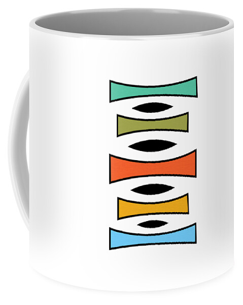 Mid Century Modern Coffee Mug featuring the digital art Vertical Trapezoids by Donna Mibus