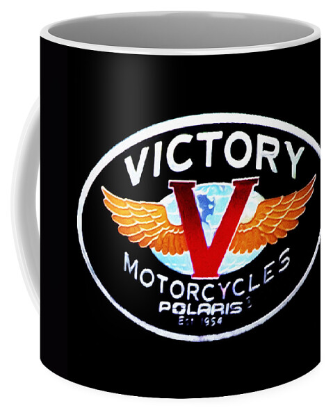 Victory Motorcycles Emblem Coffee Mug featuring the photograph Victory Motorcycles Emblem by Bill Cannon
