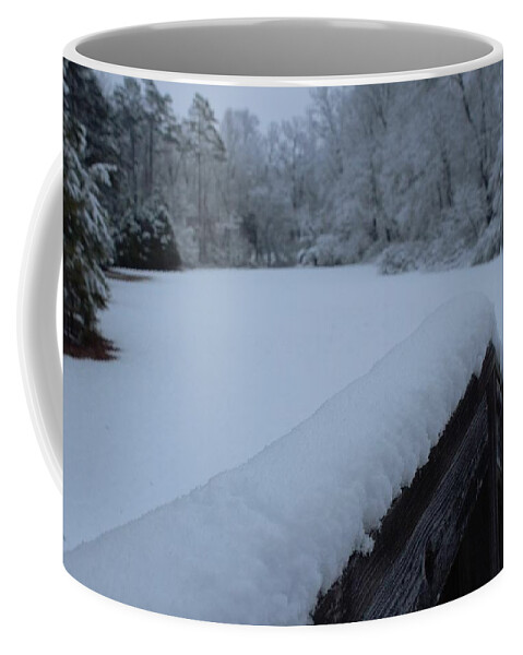 Rail Coffee Mug featuring the photograph View from Across the Rail by Ali Baucom