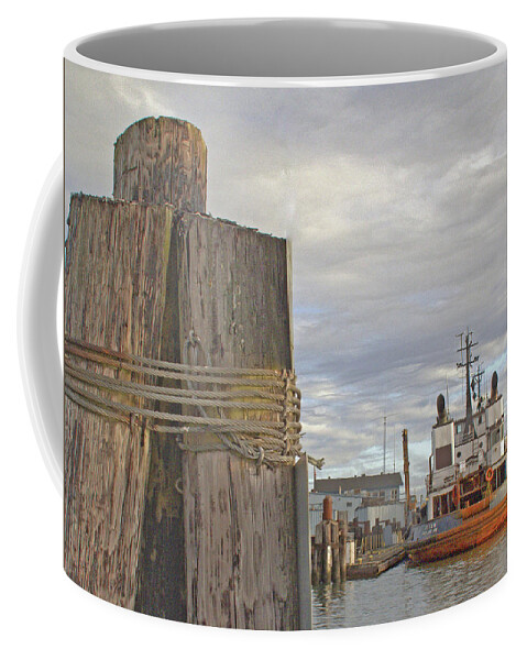 Boat Coffee Mug featuring the photograph View from the Pilings by Suzy Piatt