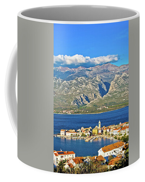 Croatia Coffee Mug featuring the photograph View of Town of Vinjerac with Velebit by Brch Photography