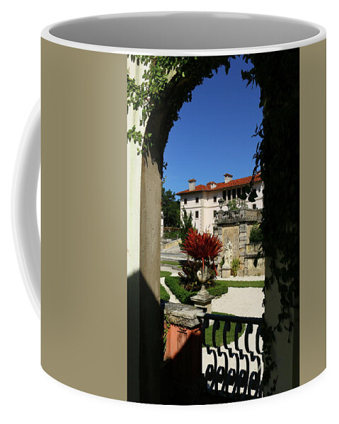  Miami Coffee Mug featuring the photograph Villa Vizcaya View Through a Garden Arch by Christiane Schulze Art And Photography