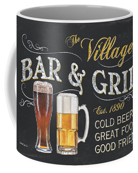 Beer Coffee Mug featuring the painting Village Bar and Grill by Debbie DeWitt