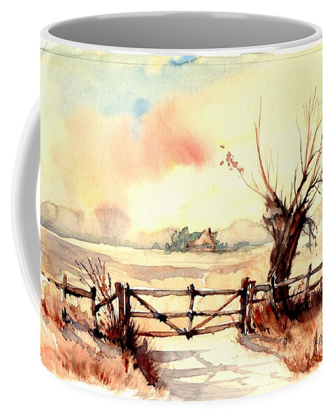 Village Coffee Mug featuring the painting Village Scene III by Suzann Sines