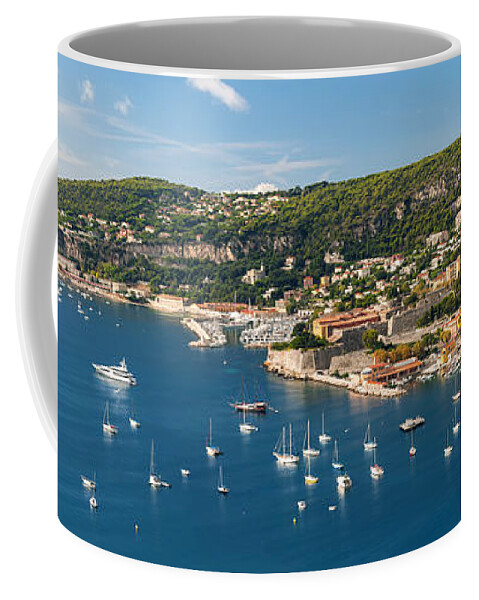 Villefranche-sur-mer Coffee Mug featuring the photograph French Riviera panorama by Elena Elisseeva