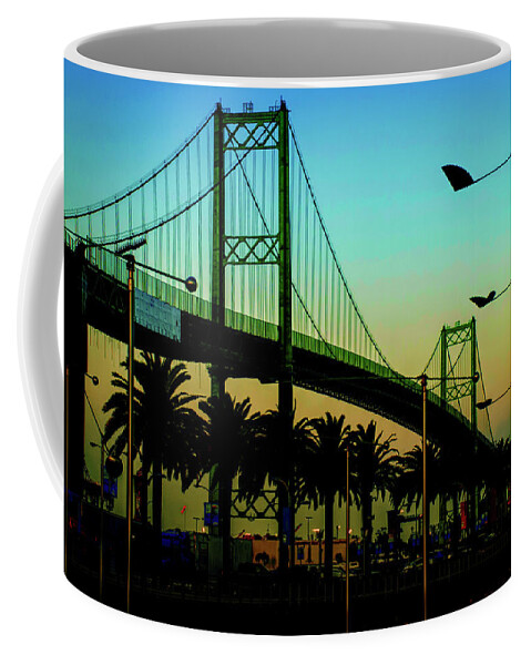 Bridges Coffee Mug featuring the photograph Vincent Thomas Bridge #3 by Joseph Hollingsworth