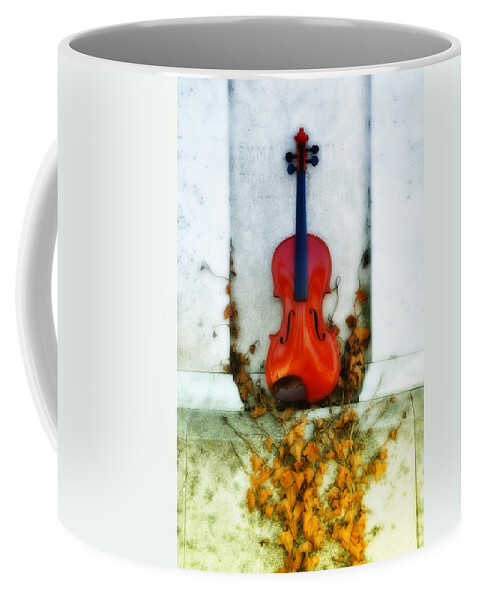 Violin Coffee Mug featuring the photograph Vines and Violin by Bill Cannon