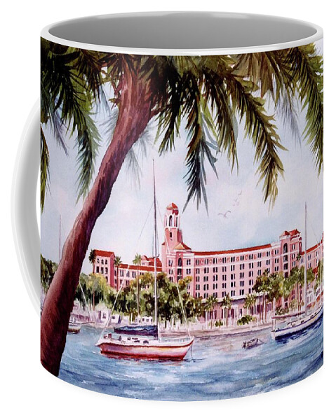 Vinoy Coffee Mug featuring the painting Vinoy View by Roxanne Tobaison