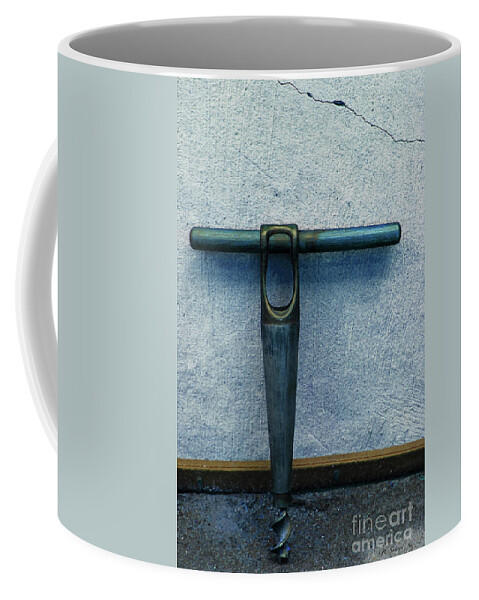 Blue Coffee Mug featuring the photograph Vintage Auger in Blue by Nina Silver