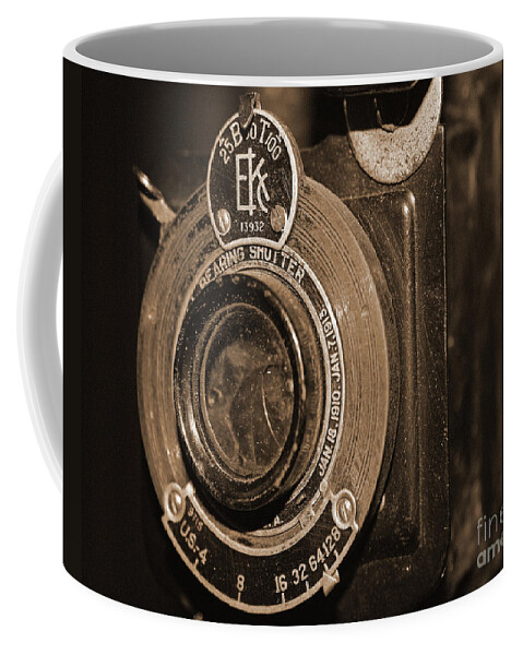 Vintage Coffee Mug featuring the photograph Vintage Camera Lens by Kelly Holm